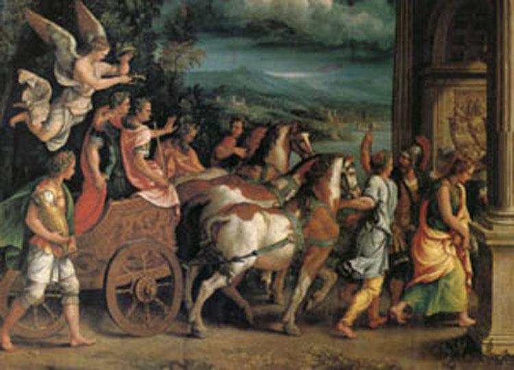 Giulio Romano The Triumph o Titus and Vespasian (mk05) oil painting picture